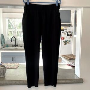 Black Athleta pants. Size 10. Ribbed elastic waist. Lightweight fabric